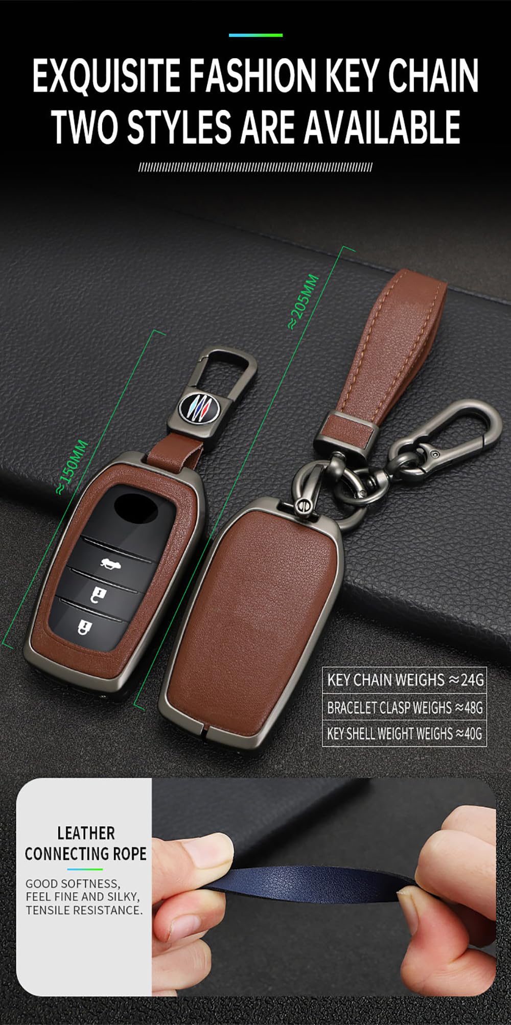 KUNIO Car Key Fob Cover fit for Toyota Yaris Cross Hybrid Rav4 Aygo CHR Prius Land Cruiser 200 Crown key fob cover Metal Key Cover Key Holder key cover case Key Chain A Silver Blue - Image 4