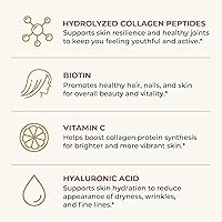 Vista 4 de Polvo de péptidos de colágeno múltiple tipo I, II, III, V, X Polvo de proteína de colágeno múltiple con ácido hialurónico, biotina, vitamina C