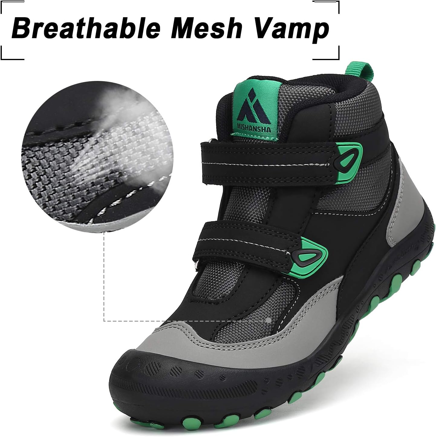Mishansha Kids Hiking Boots Toddler Girls Boys Hiking Shoes Water-Resistant Anti-Collision Non-Slip Athletic Outdoor Trekking Boots - Image 2