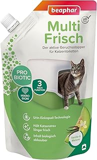 Beaphar Geruchsabsorber – konzentriertes Granulat für Katzenstreu – Neutralisiert schlechte Gerüche – hinterlässt einen angenehmen Duft (Vanille-Melone) – 400 g – bis zu 4 Monate Verwendung product image