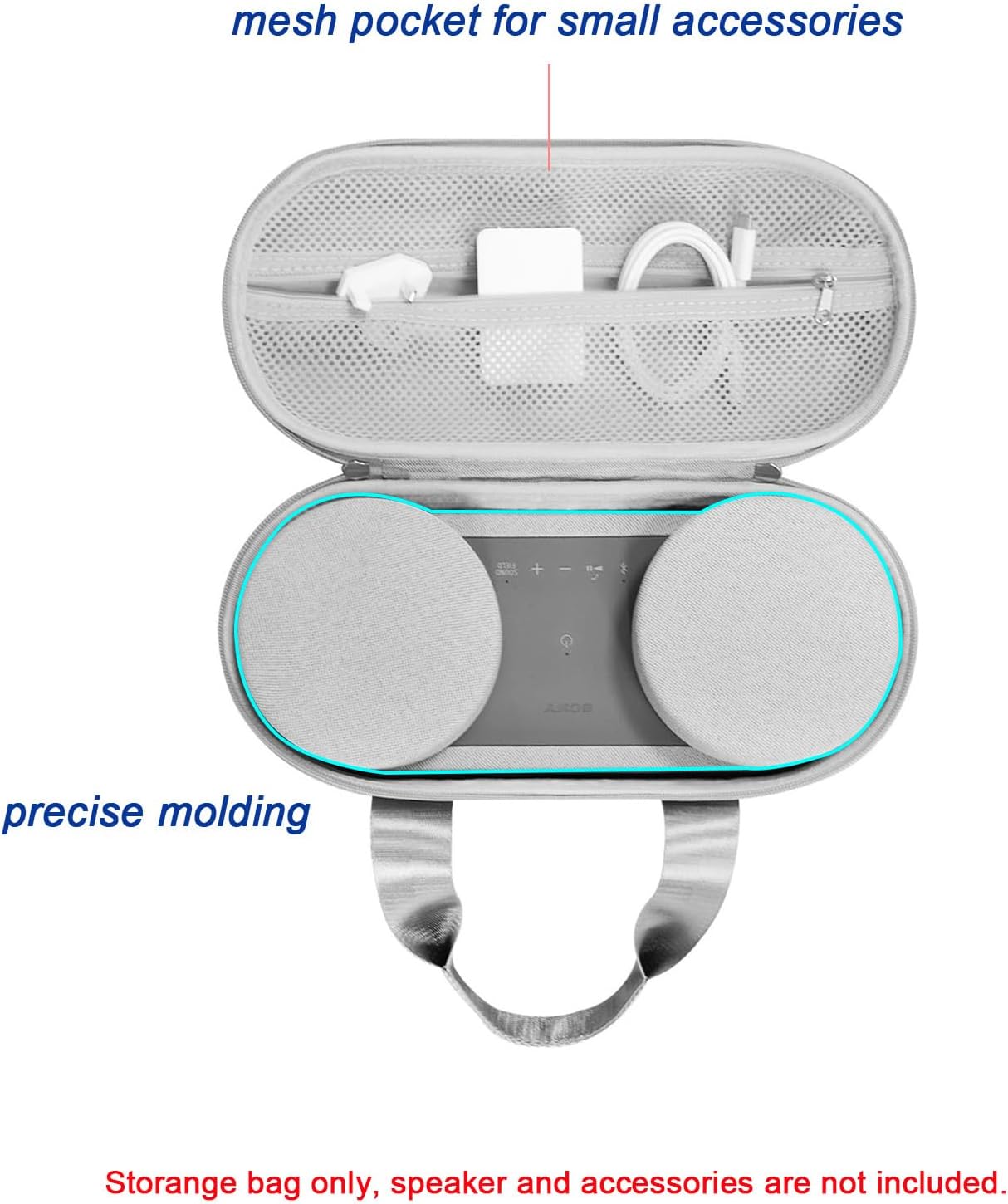 Hard Carry Case for Sony HT-AX7 Bluetooth Speaker, Shockproof Protective Case Storage Bag Accessories