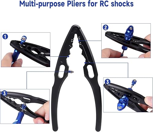 Miniatura 2 de FriHobby Alicates de aluminio multi RC para choque RC Abrazaderas 3.0 3.5 4.0 herramienta de desmontaje de montaje para RC coche, camión,