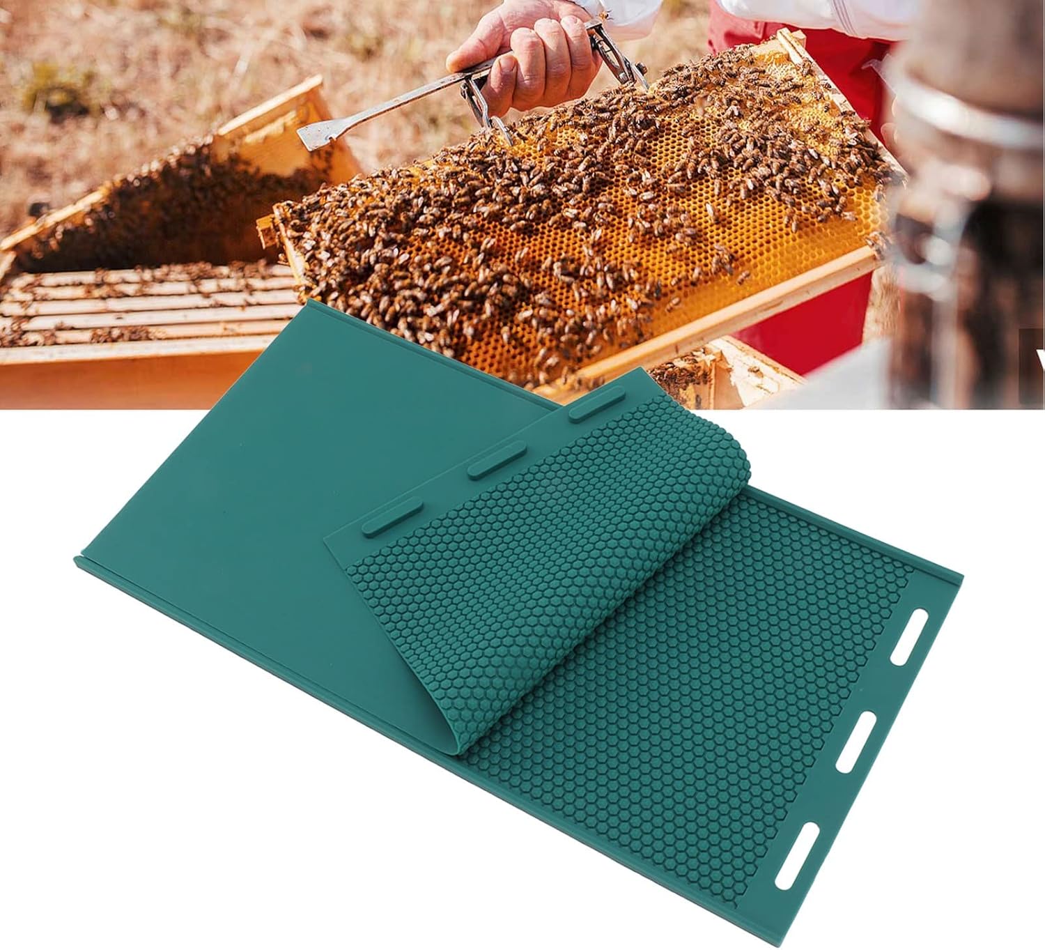 2Pcs Large Sheet Set, DIY Beeswax Press Mold, Lightweight Silicone Material, Easy to and Carry, Exquisite Craftsmanship, Ideal for Bee Farm or Home Factory Use