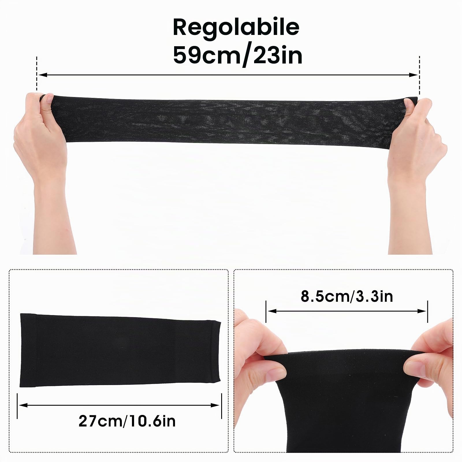 Telooco 2 Paia Manicotti Pallavolo Ragazza Bambini Manicotti di Protezione Solare Nero Maniche Anti-Taglio Anti-UV Compresse in Seta di Ghiaccio Compressa per Bambini Ragazzi Ragazze