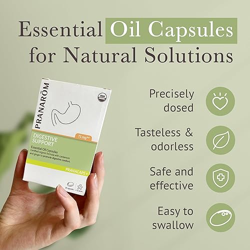 Miniatura 5 de Pranarom - Pranacaps de apoyo digestivo 30 cápsulas - Ingredientes orgánicos certificados - Seguro, predosificado, fácil de tragar - Sostenible y
