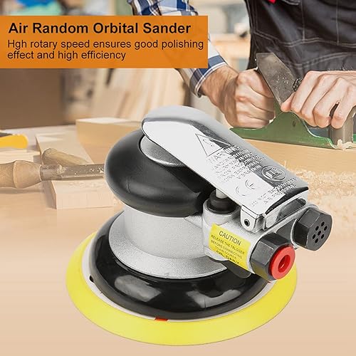 Miniatura 8 de Walfront AT-780 Lijadora orbital aleatoria de aire de 5 " 4" Pulidora redonda Herramienta de lijado manual neumática Lijadora de palma (5 pulgadas),