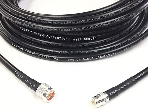 Miniatura 5 de 3 pies LMR-400 N macho a N hembra Tiempos de extensión Microondas LMR400 50 Ohm Cable de antena coaxial de baja pérdida para radioaficionado, WLAN,