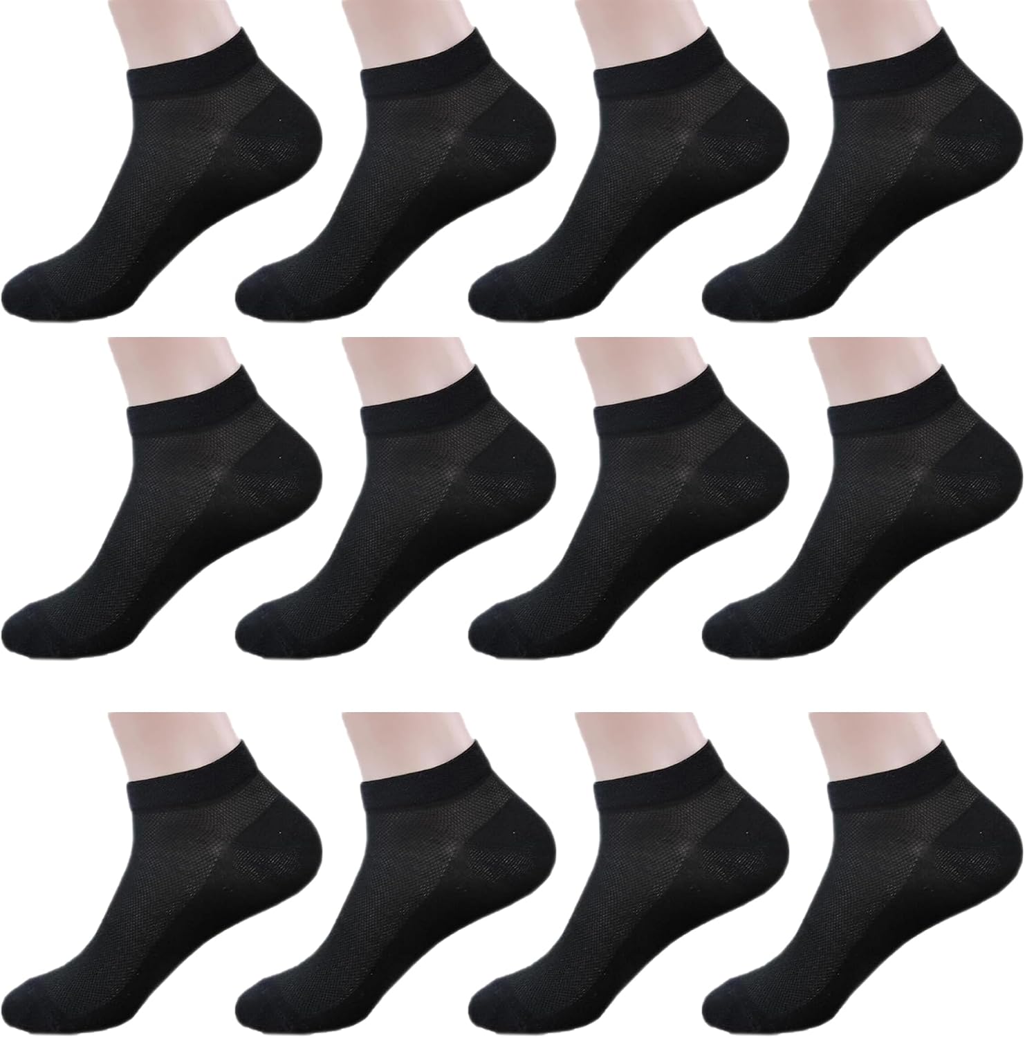 October Elf Men's Crew Ankle Thin Cotton Dress Socks - Short Athletic Socks