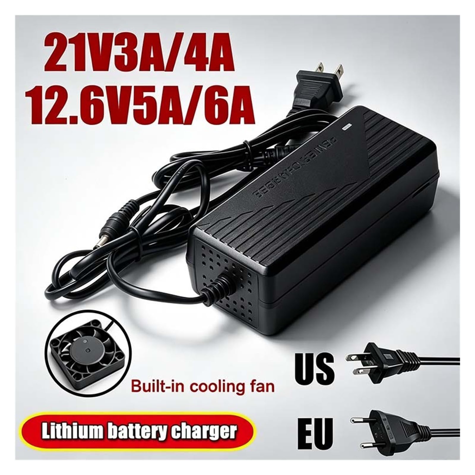 Ładowarka Akumulatorów Litowych 12,6 V 6A 5A 21 V 4A 3A, Ładowanie Elektronarzędzi 5s 18 V 21 V Ładowarka Akumulatorów Litowo-jonowych UE Wtyczka Amerykańska(EU 21V4A)