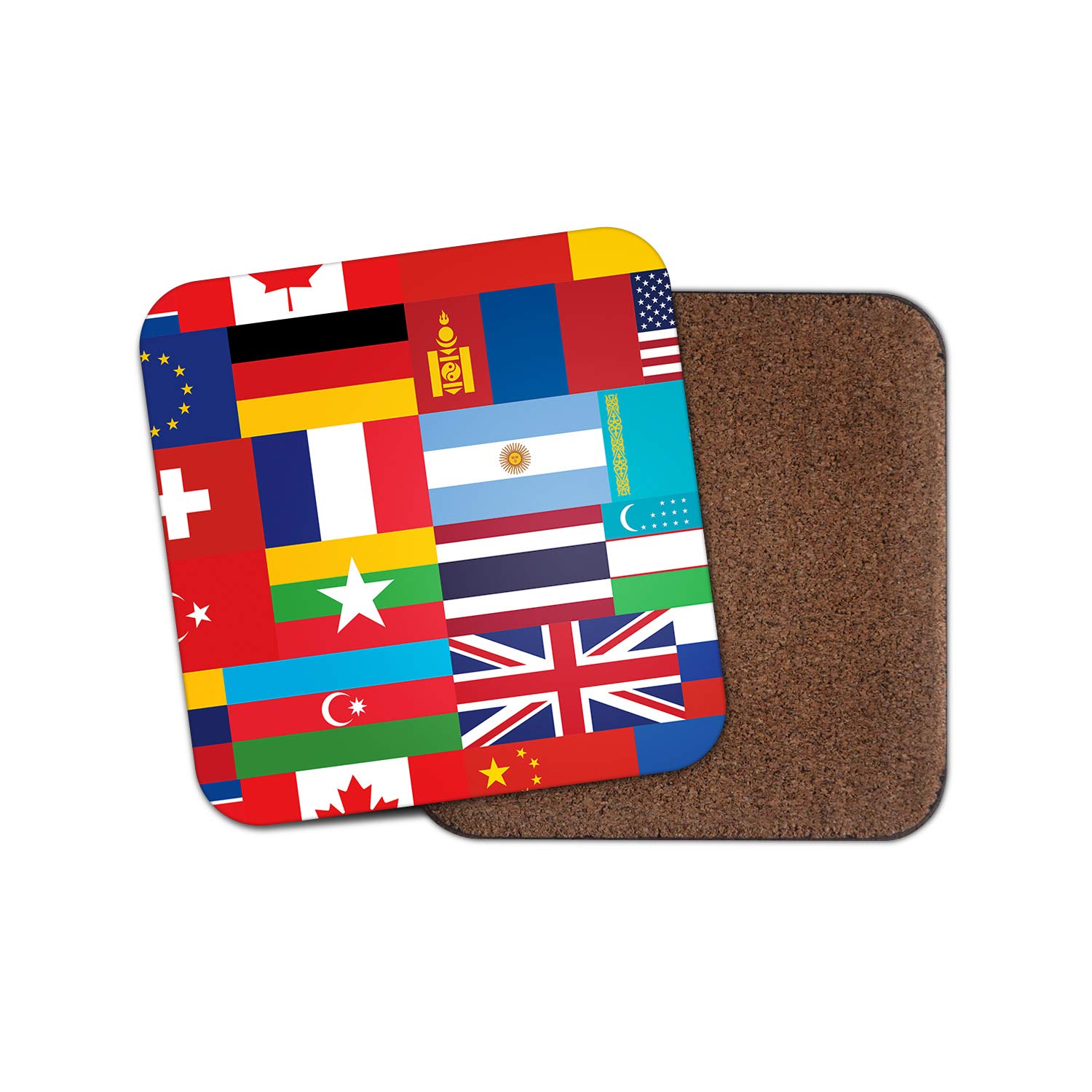Destination Vinyl Ltd Multicolor 1 X World Flags Coaster - National Countries Travel Holiday Geography #12794
