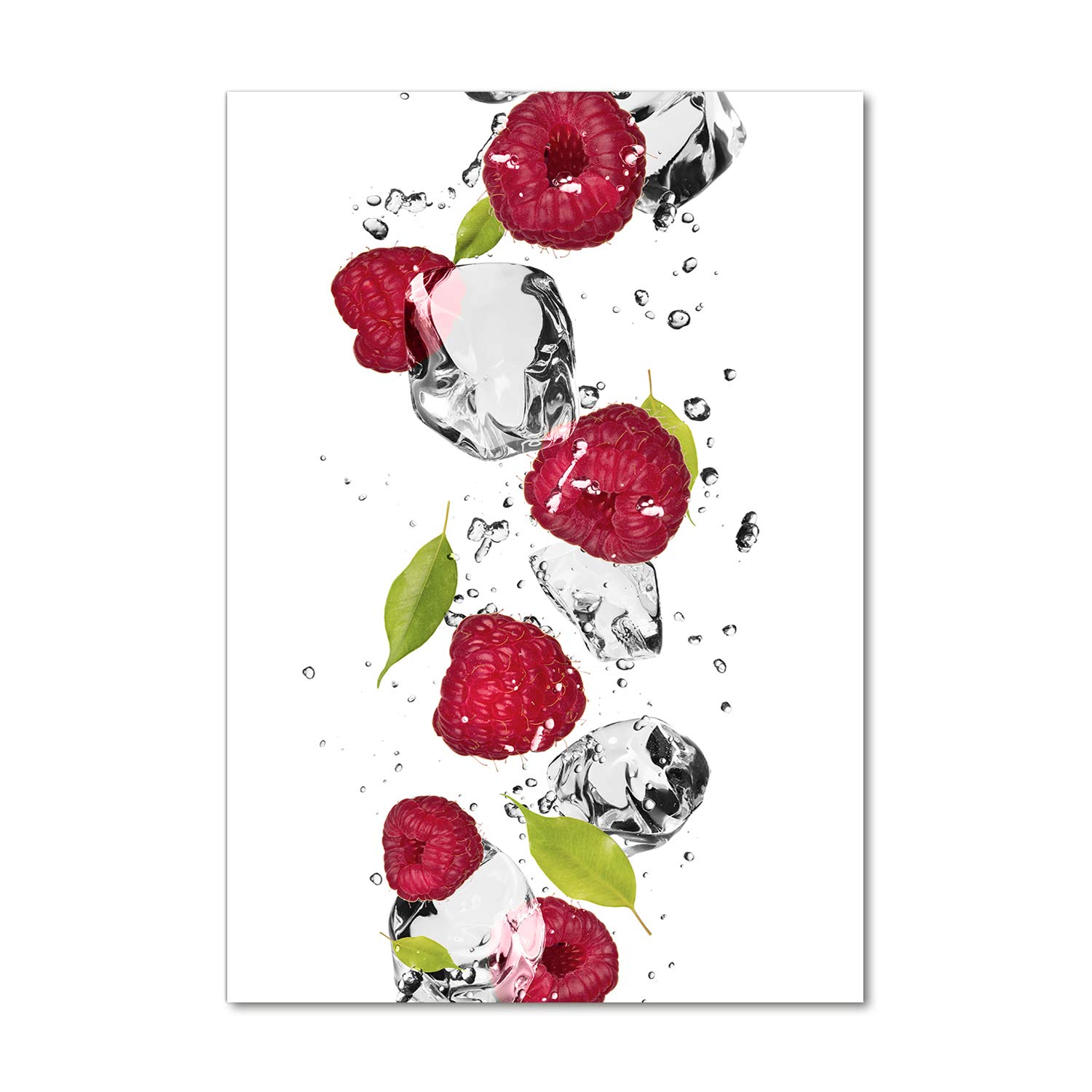 Tableau nourriture framboise et eau Tulup impression sur verre 70x100 cm