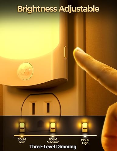 Miniatura 13 de DORESshop Luz nocturna roja enchufable, luz nocturna con sensor de movimiento, luces nocturnas enchufables a la pared, paquete de 2, luz nocturna