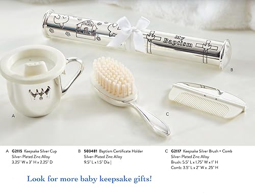 Miniatura 3 de Stephan Baby Regalos de recuerdo  Soporte para certificado de bautismo de bebé grabado, personalizable, 9.5 pulgadas, chapado en plata