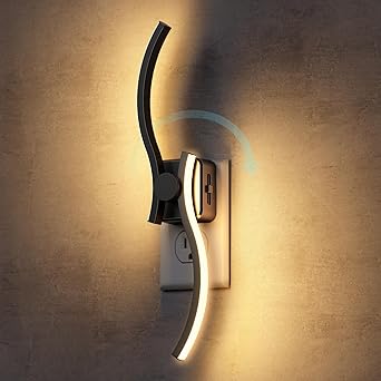 Briignite Night Lights Plug into Wall, Wall Sconce Night Light with Dusk to Dawn Sensor, Dimmable Night Light Plug in, 1W 3000K Soft White for Adults Kids Room Bedroom Bathroom Hallway Kitchen