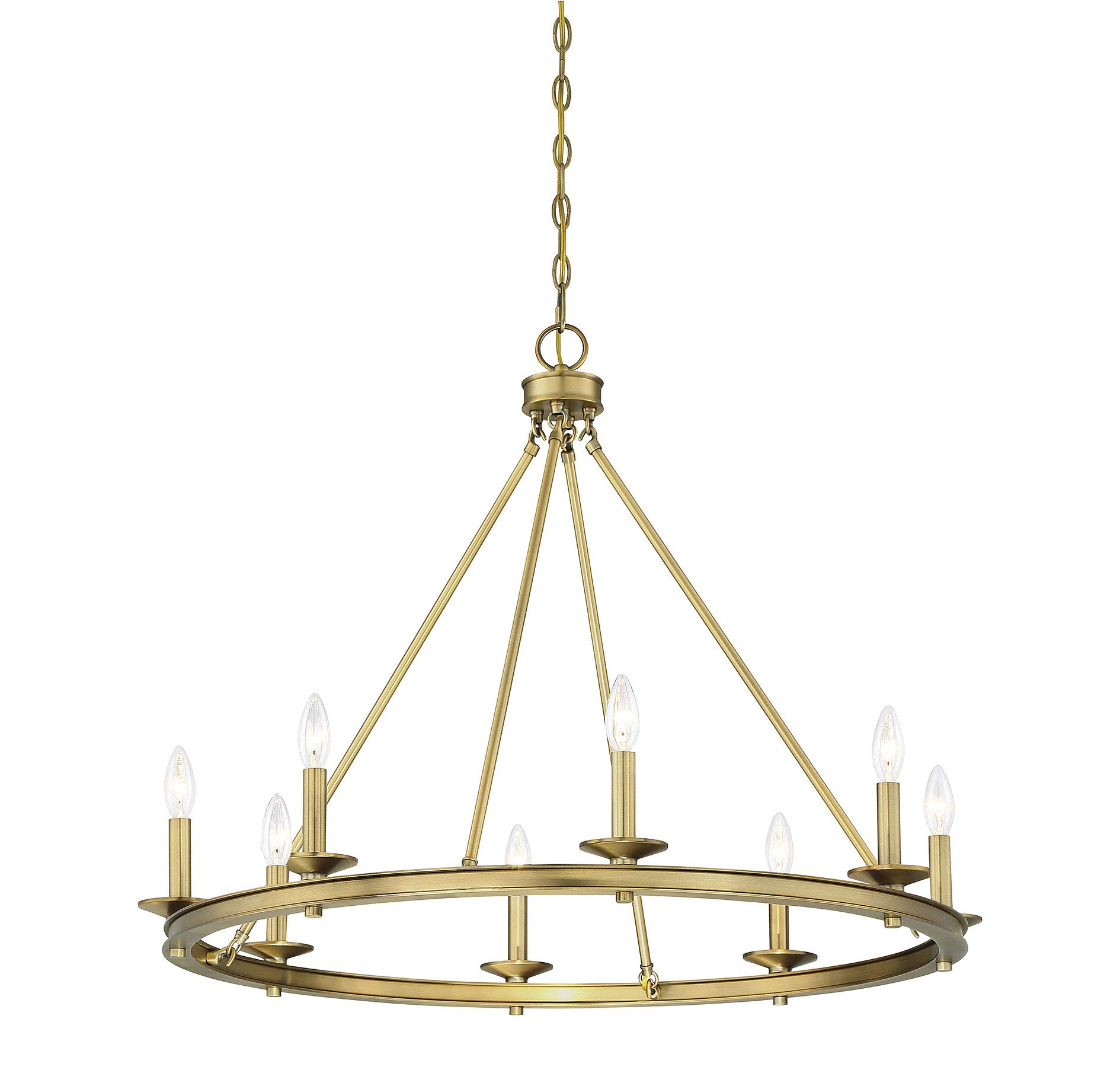 Savoy House 1-308-8-322 Middleton 8-Light Warm Brass Modern Farmhouse Industrial Circular Ring Shaped Chandelier (33" W x 25" H)