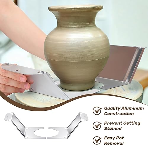 Miniatura 4 de Yaocom 1 par de levantadores de ollas de arcilla de 5 pulgadas de ancho, herramientas de elevación de olla de arcilla de aluminio, herramientas de