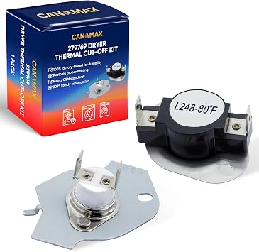 [Upgraded 2026] 279769 Dryer Thermal Cut-Off Kit by Canamax - Replacement Part for Whirlpool Kenmore Dryers - Replaces 3389946, 3398671, 3977394, 695563, AP3094224, 3390291