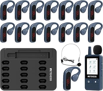 Retekess TT133 Wireless Tour Guide System,Only 18g Headset1 TX 15 RX