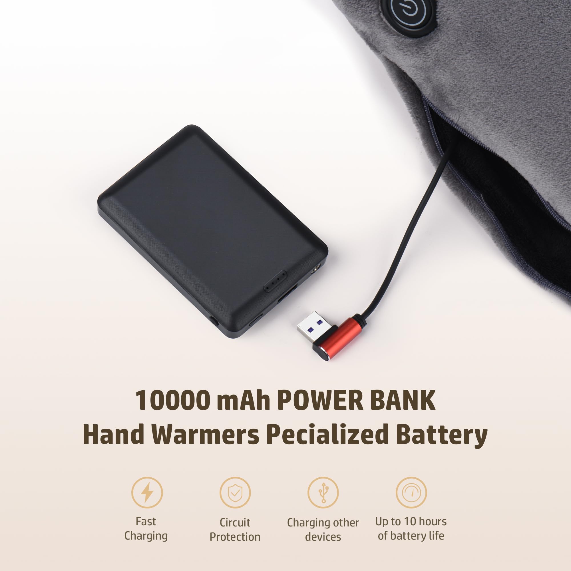Calentadores de manos recargables: guantes calefactables eléctricos reutilizables – Bolsa de calefacción portátil – Calentador de mano de alivio para artritis – para caza, fútbol, camping, golf,