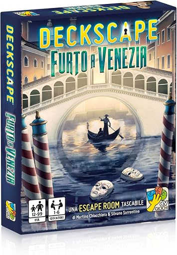 dV Giochi - Deckscape-Theft in Venice-A Pocket Escape Room-Italian Edition, Multicoloured, DVG4479, from 12 to 99 years