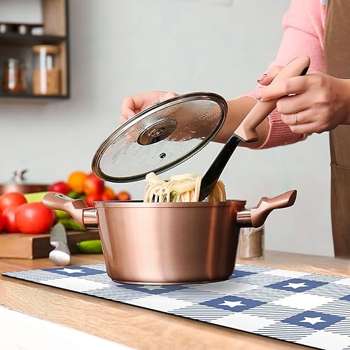 Miniatura 6 de Gingham-Pattern-Pastel-vichys - Camino de mesa térmico resistente al calor y salvamanteles largos para platos calientes, ollas y sartenes, calor