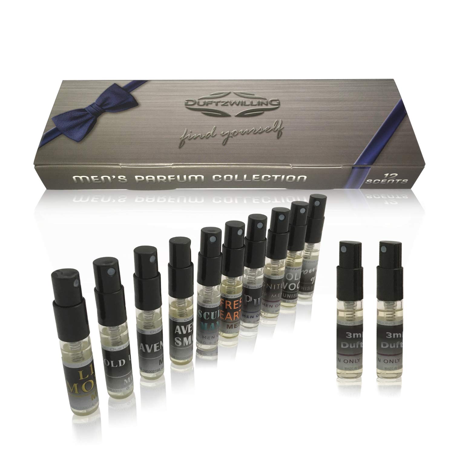 12x Parfum Set HERREN Geschenk-Box Inklusive AVARE Duft - Eau De Parfum 3ml Spray | Parfüm-Kollektion Von DuftzwillinG ®