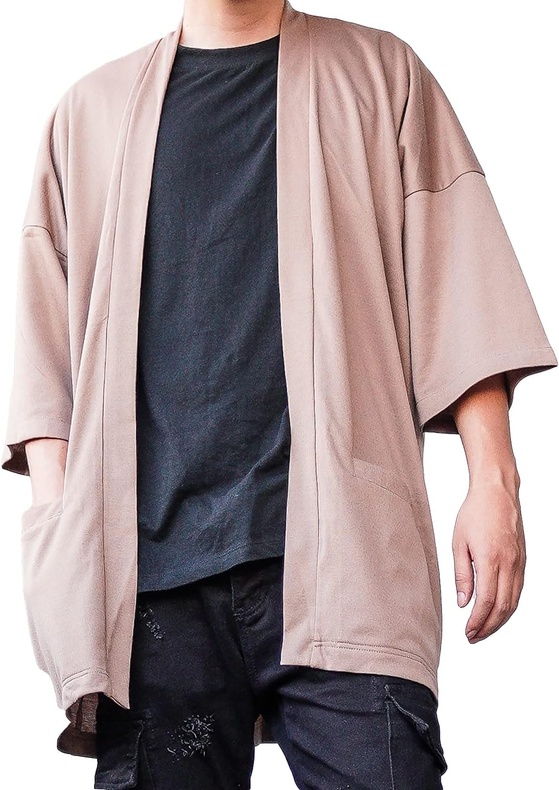 Men's Long Oversized Kimono Cardigan Noragi Japan Jacket Haori Man Yukata Coat