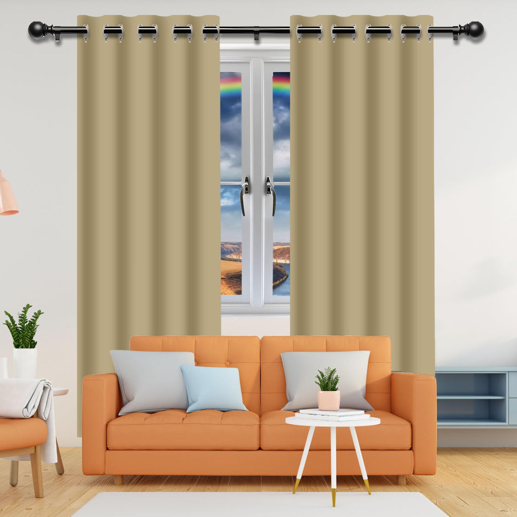 Rideau de chambre doux et esthétique 174 x 222 cm isolant haut de gamme nuance crème raffinée