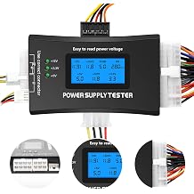 20/24 4/6/8 PIN LCD Computer Power Tester PC Power Supply Tester with LCD Display for ATX/ITX/IDE/HDD/SATA/BYI Connectors
