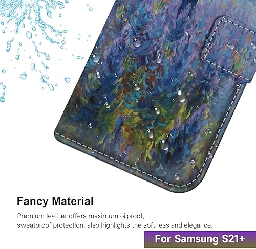 Miniatura 4 de DAFEI Wallet Case for Samsung Galaxy S21+ with Bellflower-aa26 Pattern PU Leather Flip Folio ID&Credit Cards Pocket Lanyard