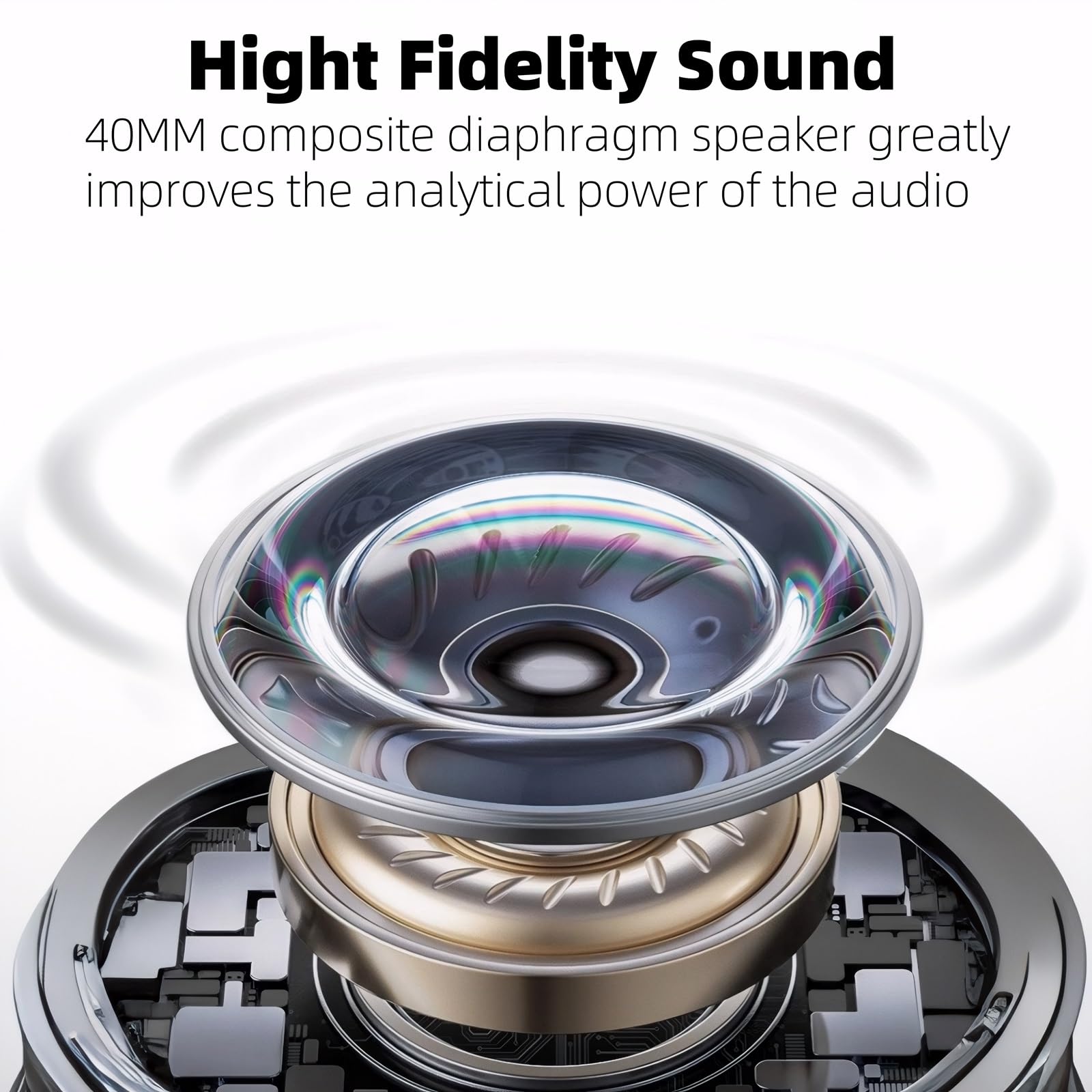 GU-DI Active Noise Cancelling Wireless Bluetooth Over Ear Kopfhörer | Hi-Res Audio, tiefer Bass, mit Mikrofon, faltbar, leicht, Reisen, Zuhause, Büro, Fitnessstudio, Handy, PC