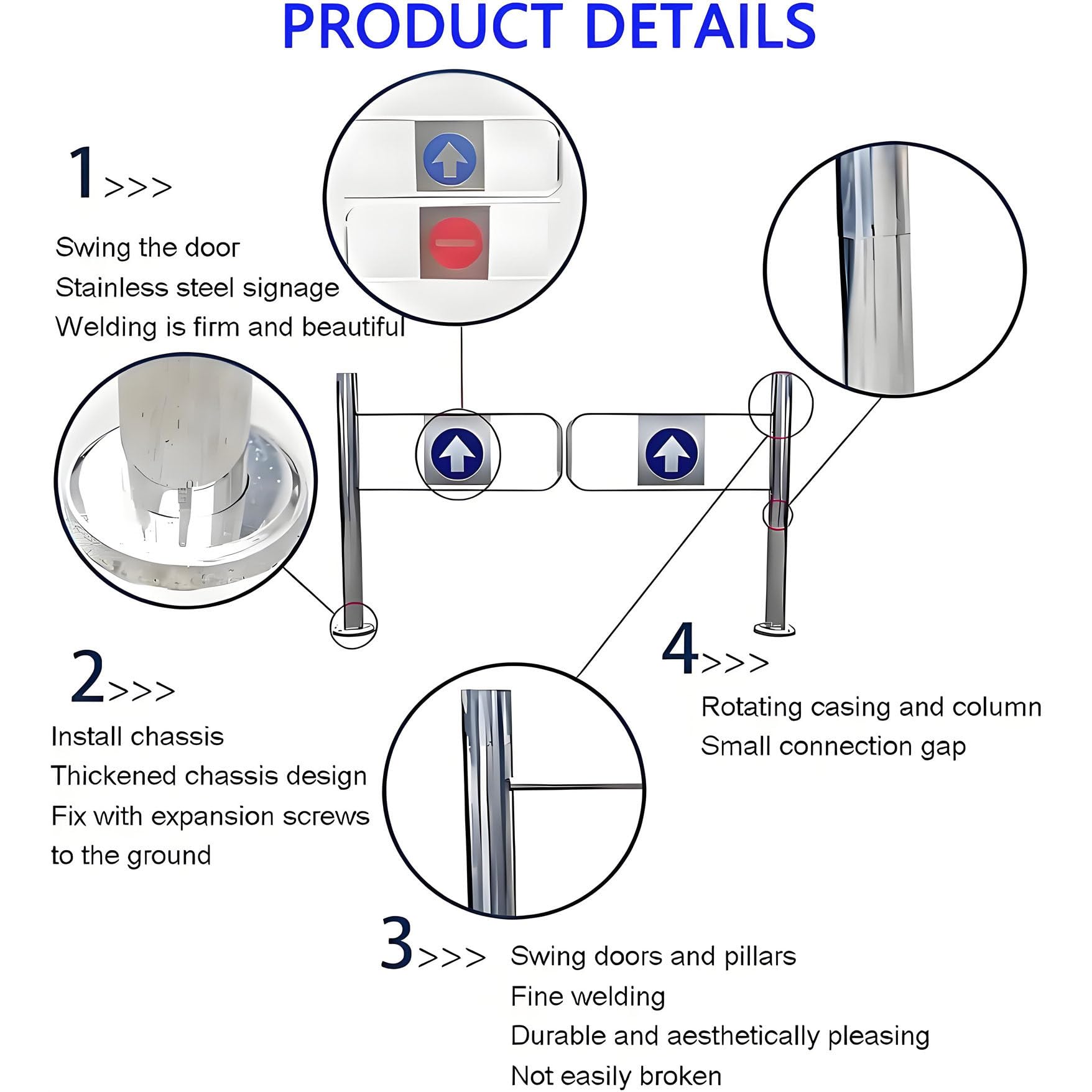 Puerta De Seguridad De Cierre Automático Para Supermercados, Puerta Batiente Metálica Unidireccional, Puerta Doble Para Entrada Y Salida, Barrera De Seguridad Para áreas De Alto Tráfico 200x97cm