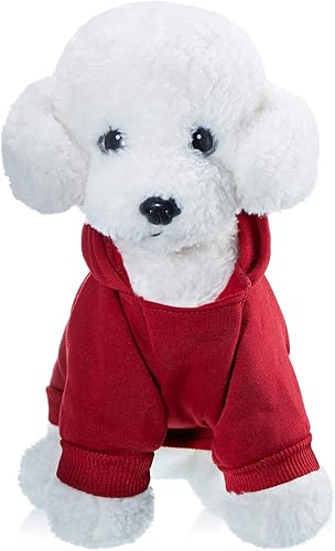 Miniatura 5 de SATINIOR Sudadera con capucha para perro de invierno, 2 piezas, sudadera cálida para perros pequeños con bolsillo, abrigo de algodón para ropa de