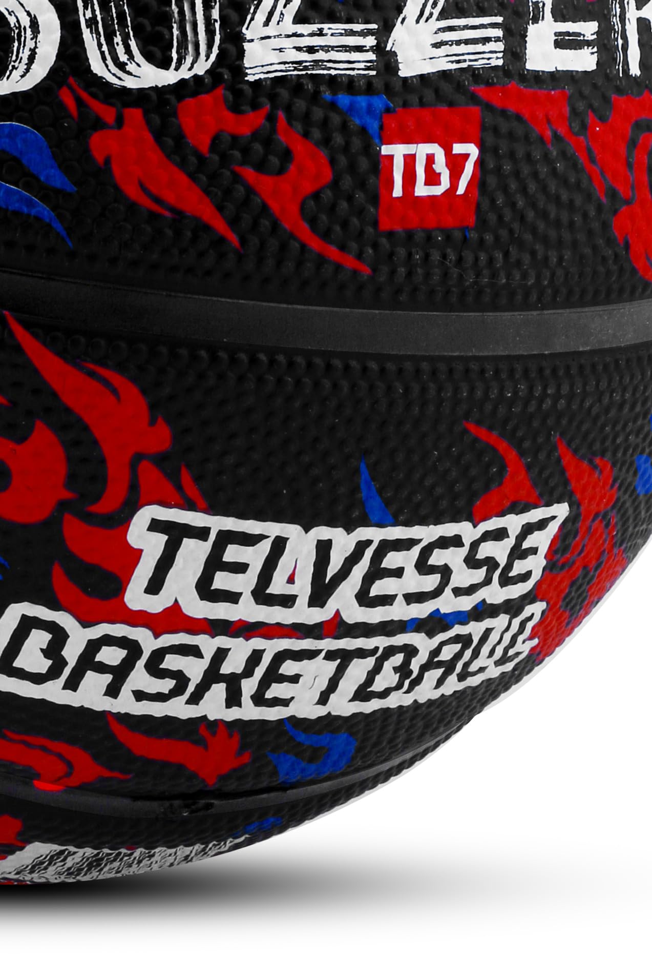 Telvesse Basketbol Topu 7 Numara Grafiti Desenli Kauçuk Dayanıklı TB-500 Deep Channel Kabartma Buzzers Pompa Hediyeli