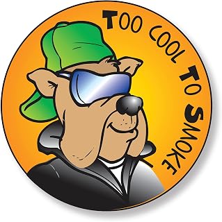 ZOCO - Too Cool to Smoke Sticker Roll (400 Count) - Healthy Message, No Smoking Stickers for Kids - 2" Round
