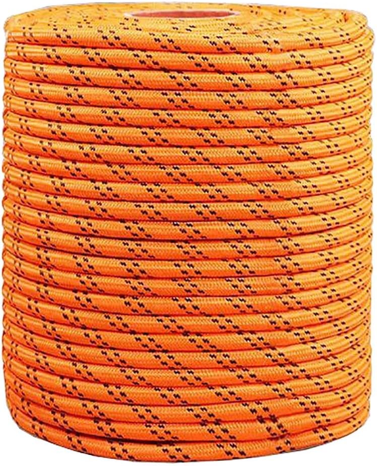 10-20mm Thick Double Braided Arborist Rigging Rope, 48 Strands Outdoor Pulling Heavy Duty Polyester Bull Rope for Swing Tree Work Camping Hiking Anchor Docking(10mm,20m)