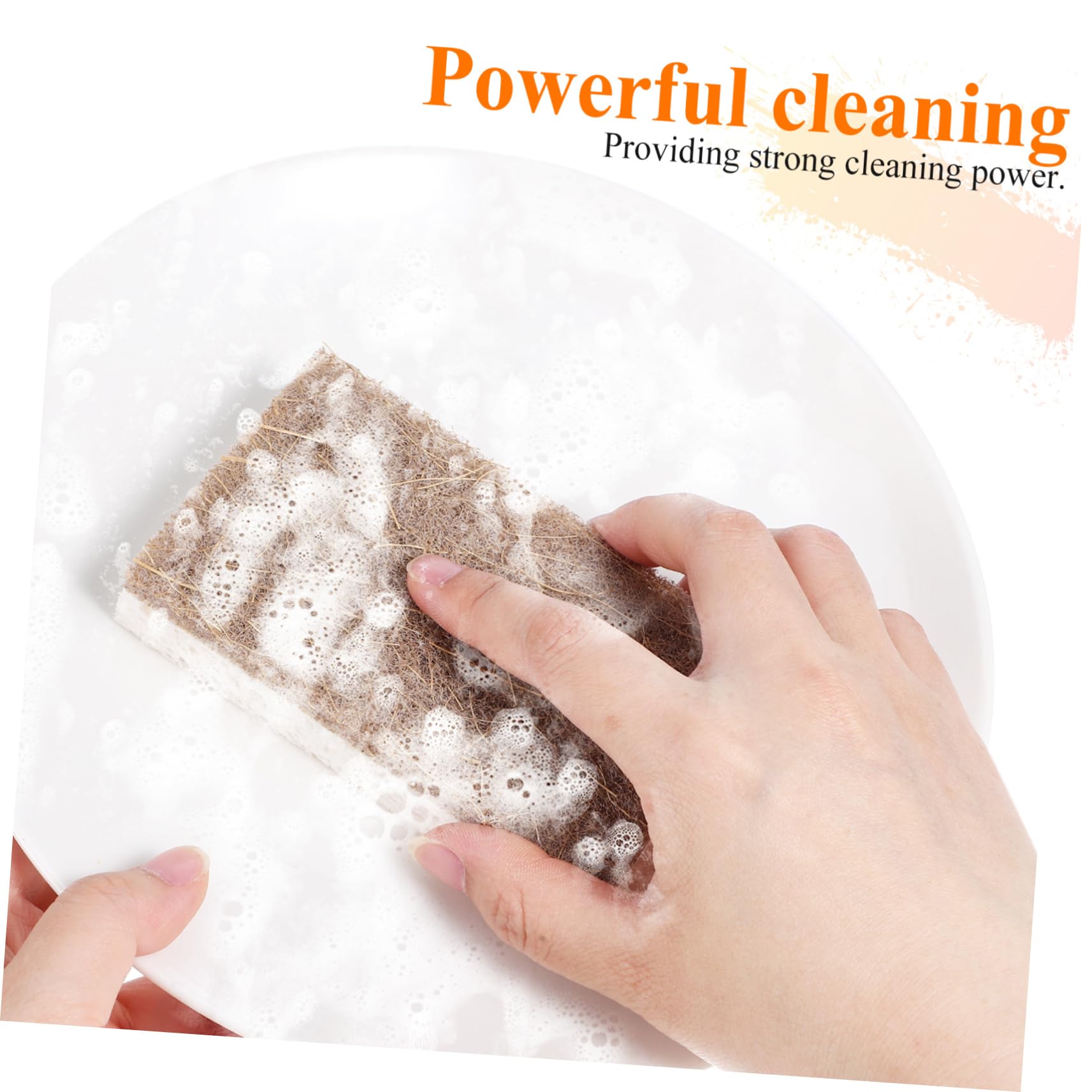 SOLUSTRE 12 Piezas Esponjas de Cocina Absorbentes con Fibra de Natural y Pulpa de Madera Estropajo para Limpieza Diaria Fregaderos y Baños Duraderas Rayas