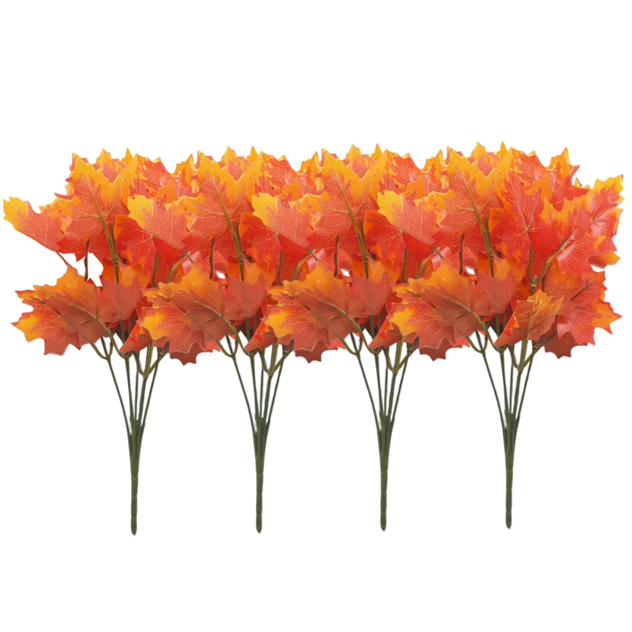 Artificial Maple Branches, 4 Bunches, Fall Bushes, Autumn Hues, 2ft