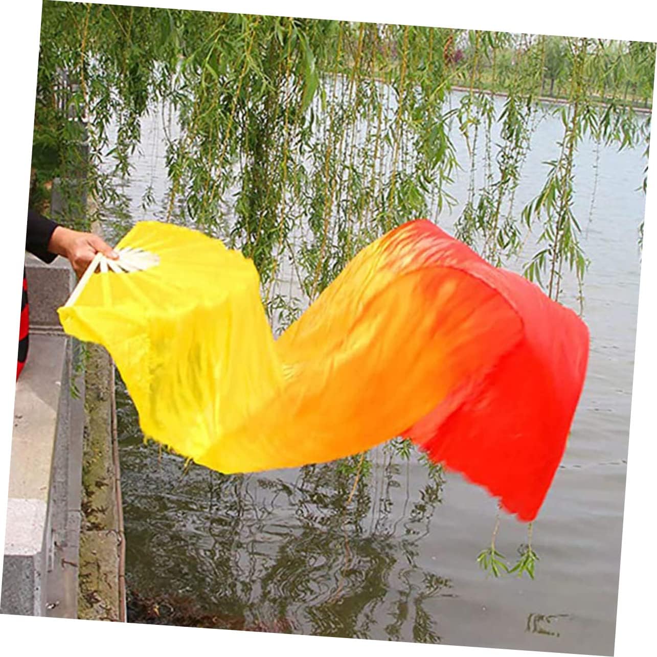 4pcs Dance Fan Decorative Silk Fan for Adults and Boys and Girls Vibrant Gradient Colors for Belly Dancing Performance and Festivals Lightweight and Comfortable