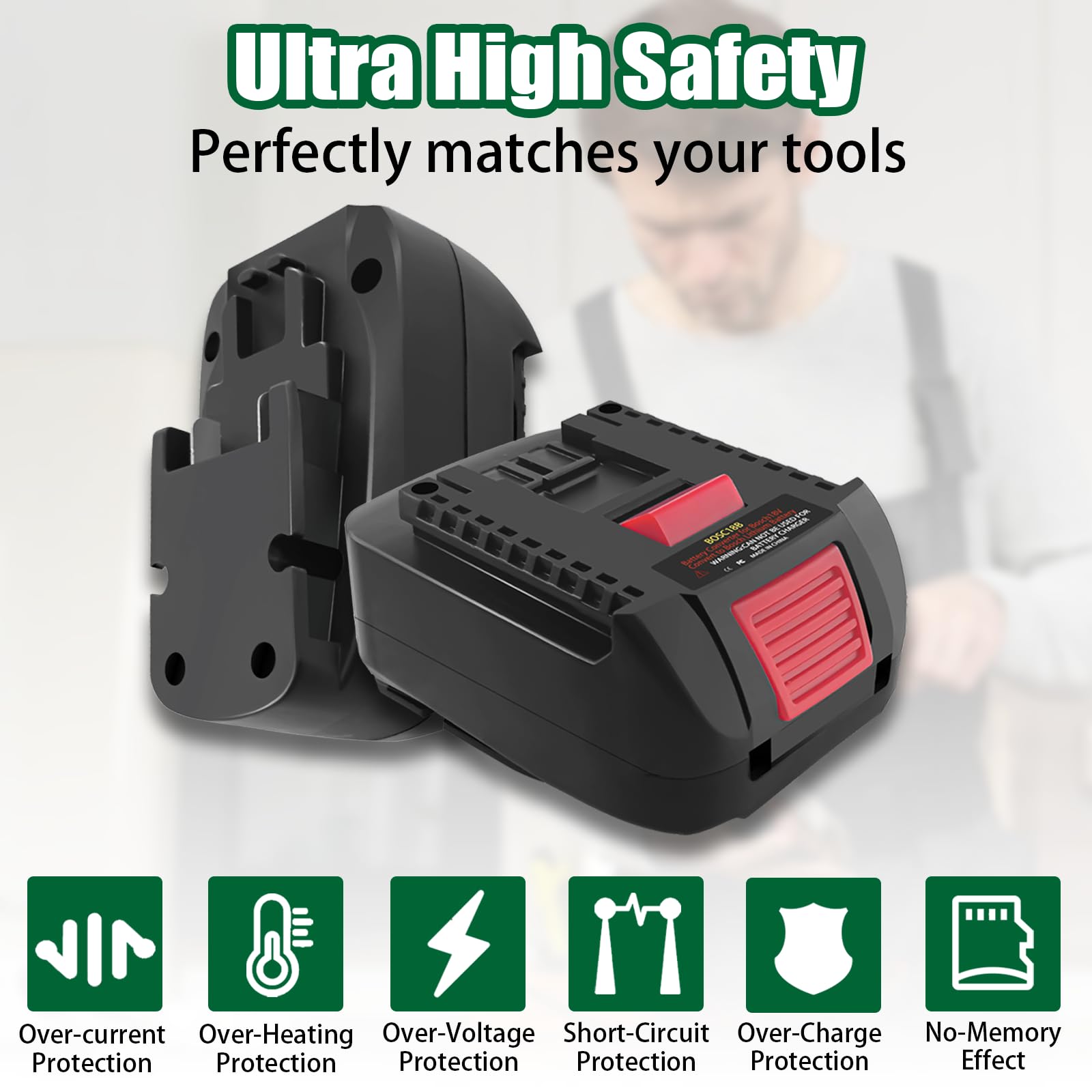 TPDL BOSC18B Adapter akumulatora do Bosch 18 V PBA Gloria do profesjonalnego elektronarzędzia Bosch 18 V adapter akumulatora TPDL konwersja na narzędzie GBA