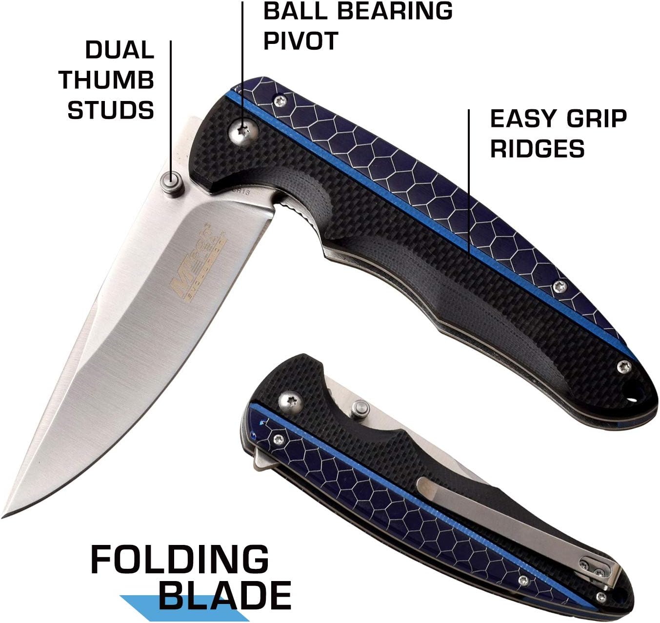 MTech Evolution Manual Folding Knife - MTE-FDR019-BL