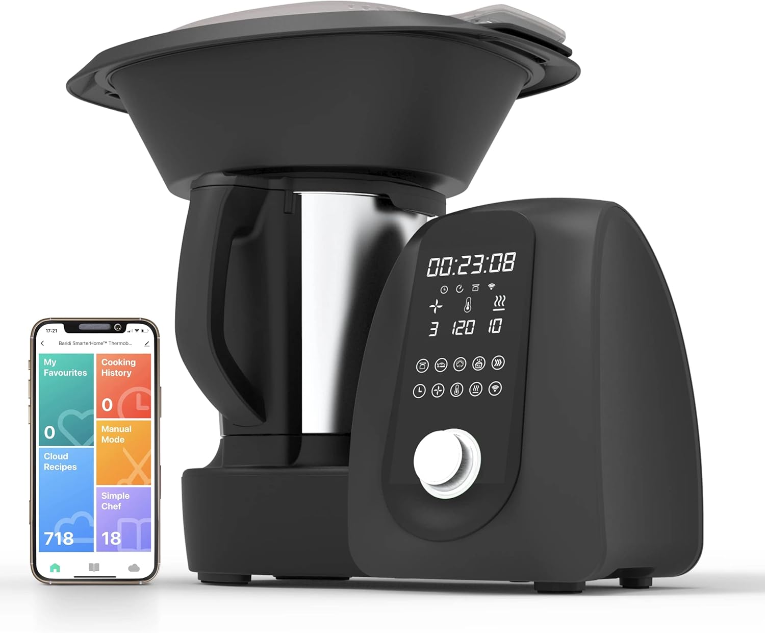 Baridi AllinOne Smart Kitchen Robot ThermoCooker, 18 Preset Cooking