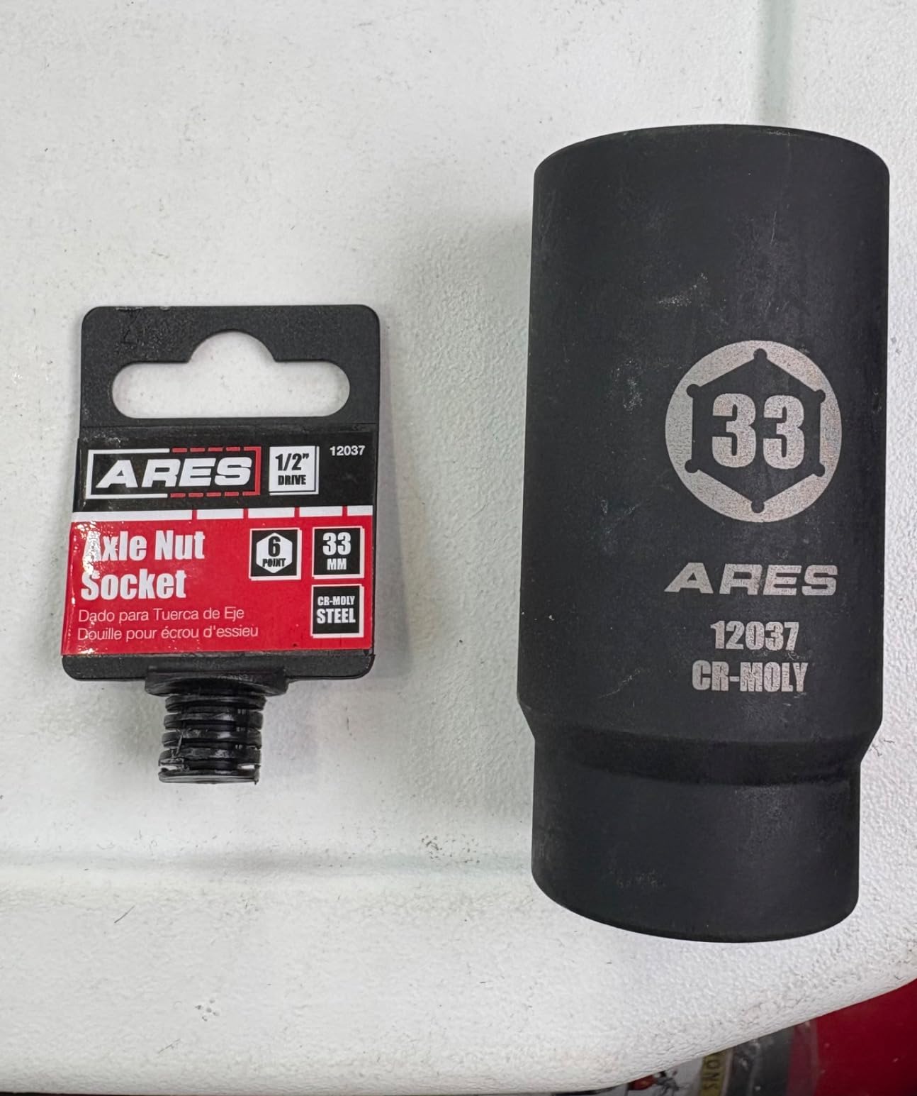 ARES 12038 34mm Axle Nut Socket – 6-Point Extra Deep, 1/2'' Drive Impact Socket, Chrome Molybdenum Steel, Black Phosphate, For Front Wheel & 4WD Axle Nuts