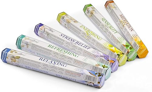 Miniatura 4 de 120 varillas de incienso premium de aromaterapia de Stamford Hex Range - Paquete de regalo de incienso relajante, alivio del estrés, meditación,