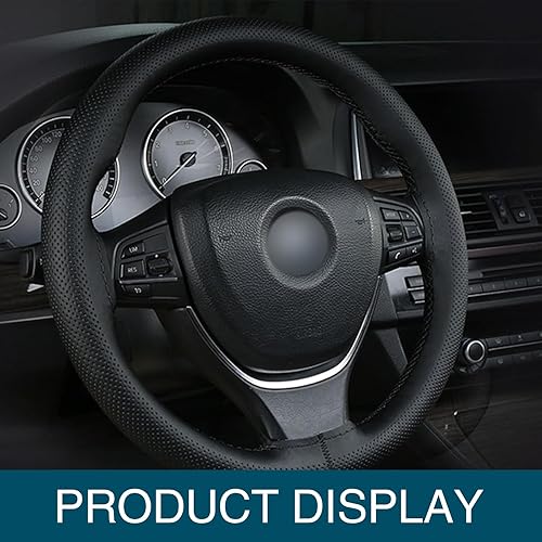 Miniatura 6 de 1 funda para volante de automóvil, 14.9 pulgadas, antideslizante y duradero, accesorios decorativos para volante de automóvil, universal,