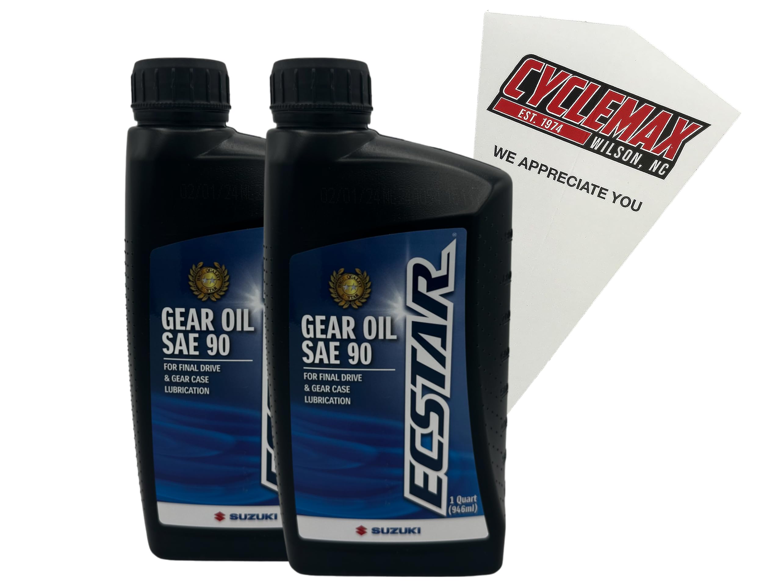 Cyclemax Two Pack compatible with Suzuki Ecstar Gear Oil SAE 90 990A0-01E81-01Q-2PACK Contains Two Ecstar Gear Oil SAE 90 and a Funnel