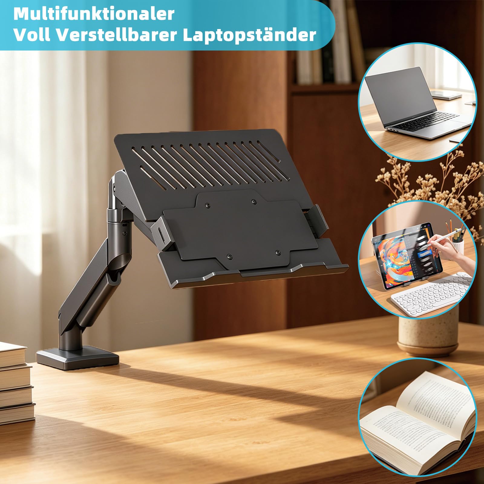 Supporto regolabile 2 in 1 per laptop | Supporto da scrivania per computer portatile da 11-17" e monitor da 17-32", supporta fino a 10 kg