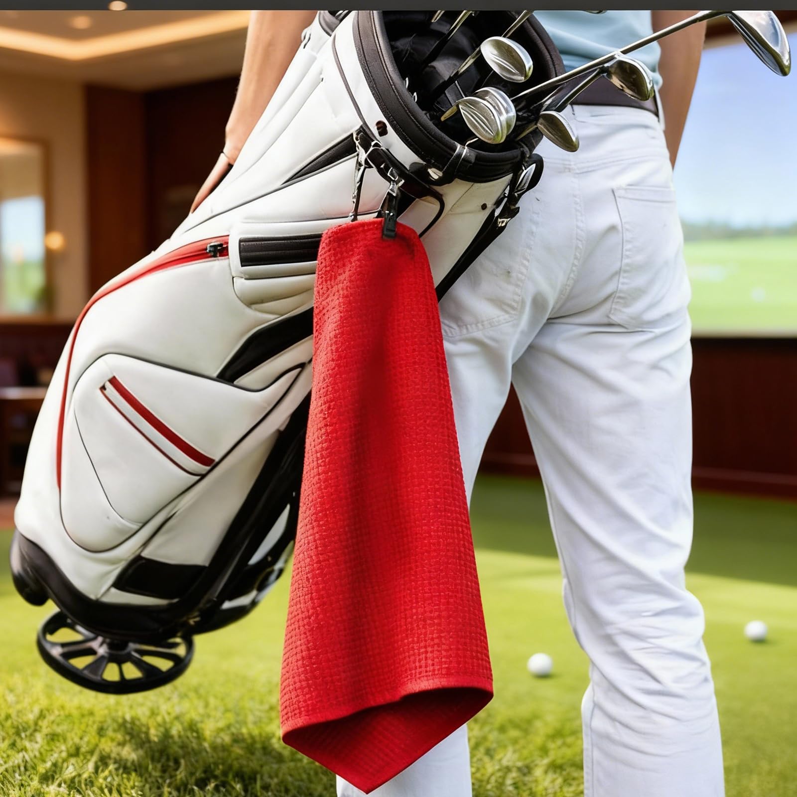 4 Pz Asciugamani da Golf, 40 x 40 cm Asciugamano da Golf in Microfibra Personalizzati per uomo e donna, accessori golfs, yoga e palestra