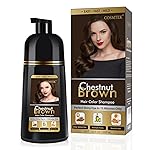 COSMTEK Chestnut Brown Hair Dye Shampoo Permanent for Men&Women,Instant Hair Color Shampoo for Gray Hair Coverage,16.9oz