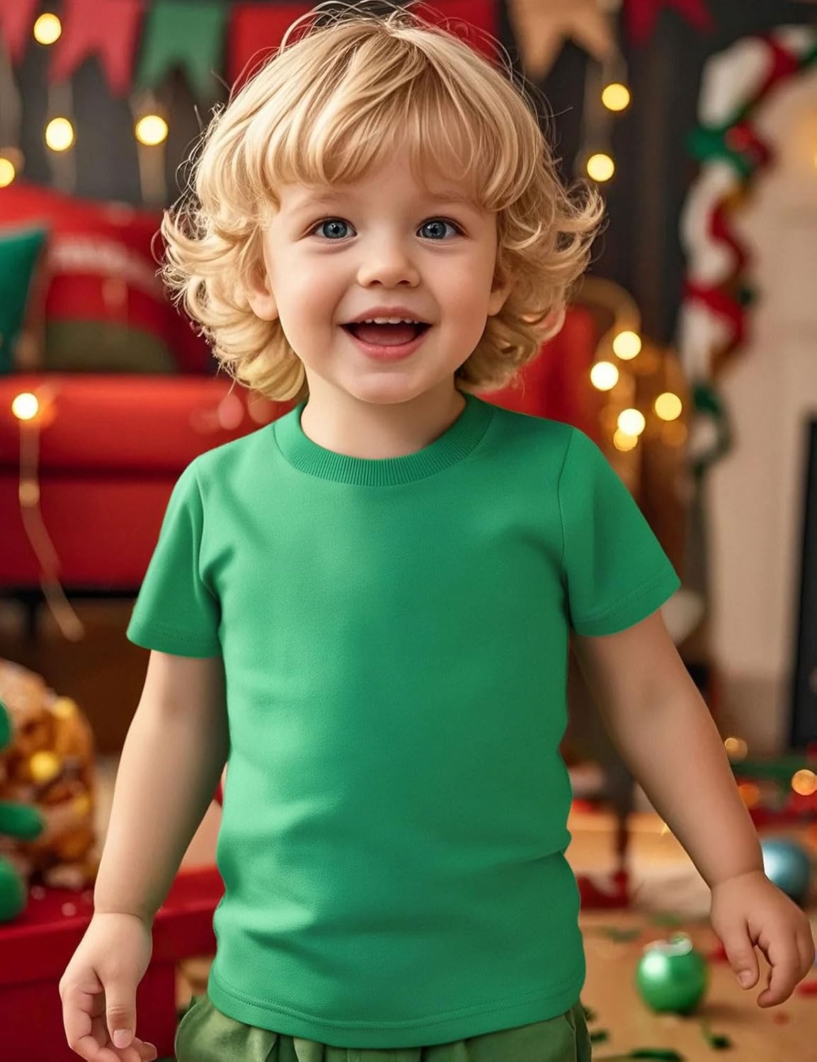 COSLAND Boys' 100% Cotton Heavyweight Short Sleeve Crewneck T Shirt - Image 2